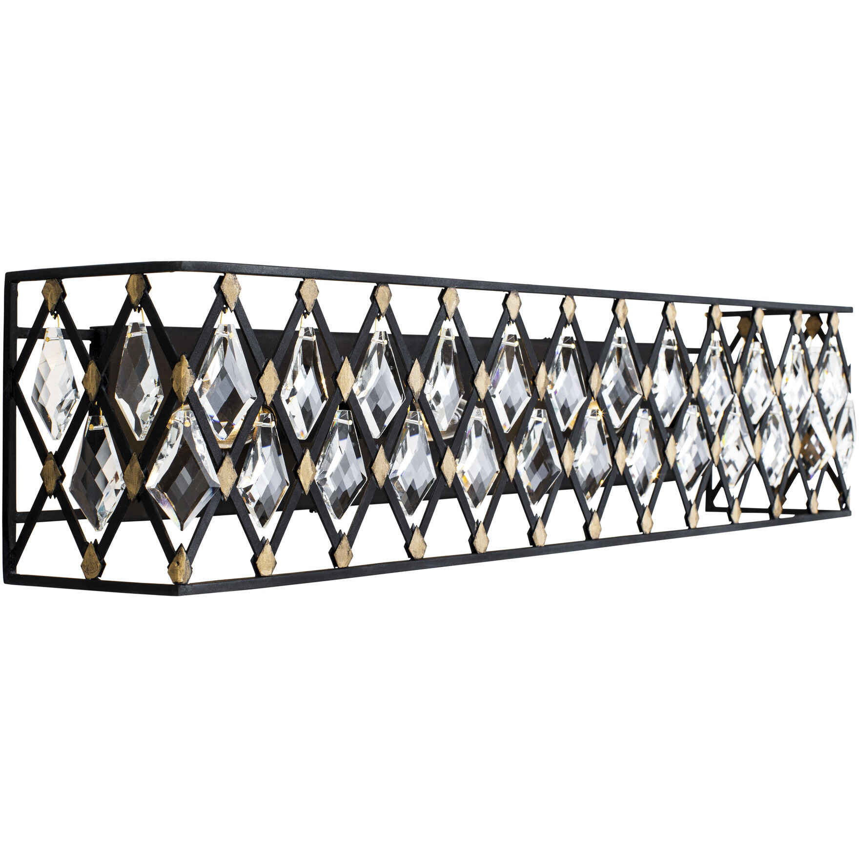 Windsor 4 Light 31 inch Carbon and Havana Gold Bath Vanity Light Wall Light
