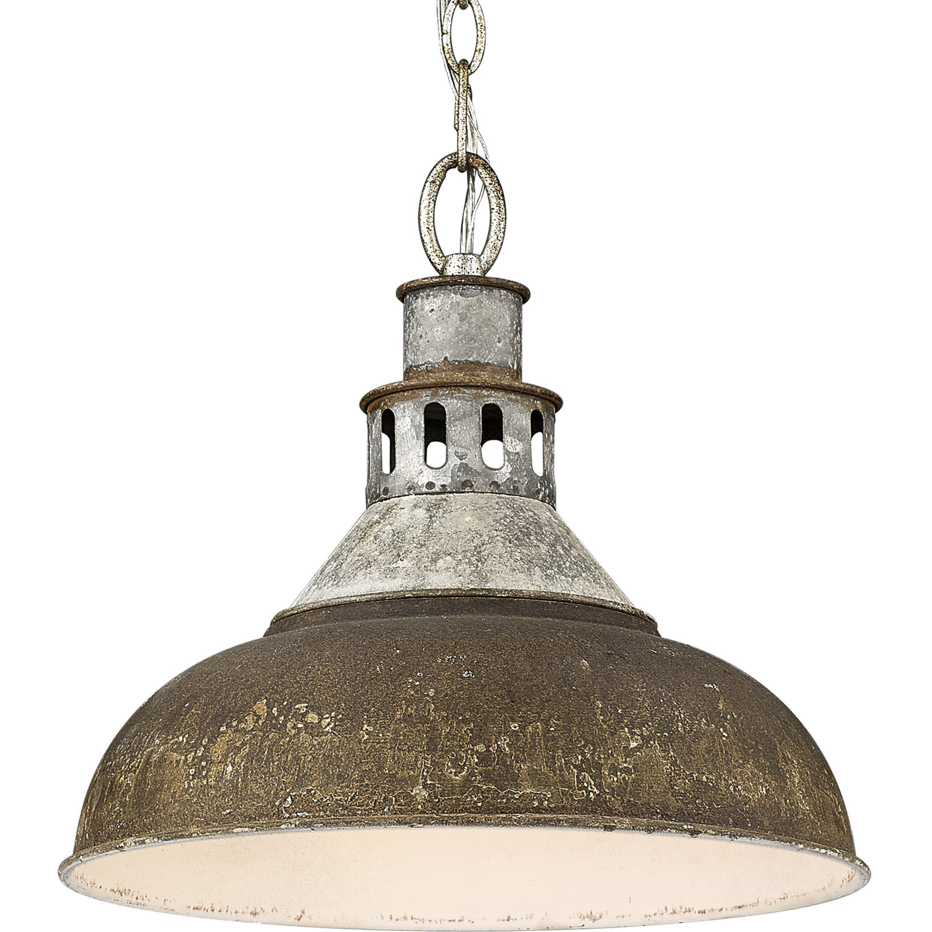 Kinsley Pendant Ceiling Light in Antique Rust, Large