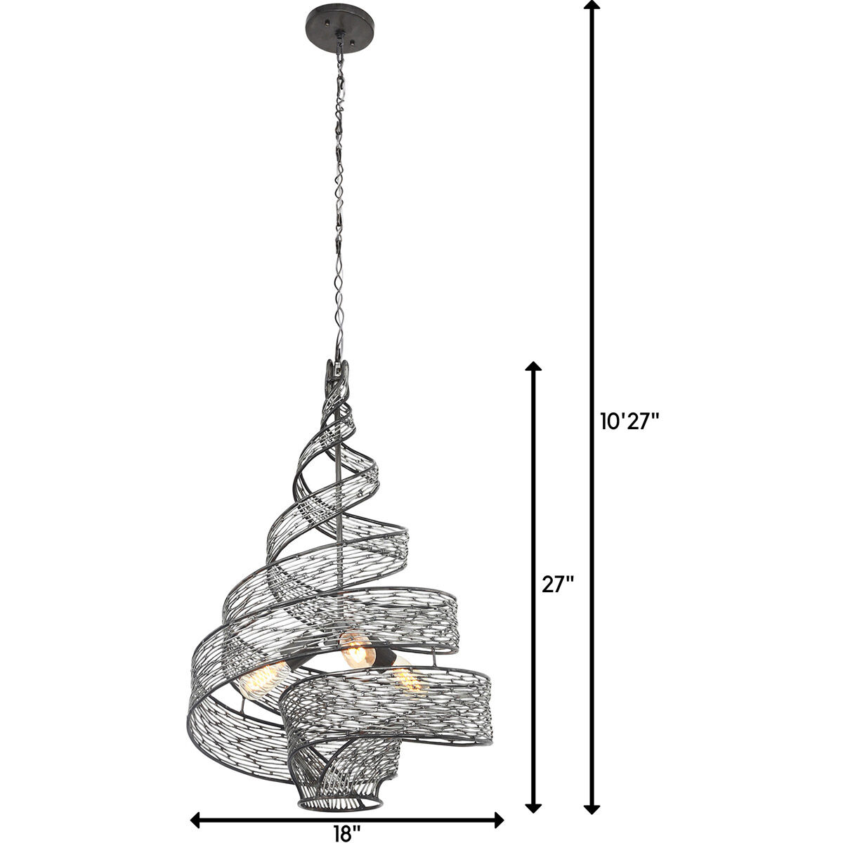 Flow 3 Light 18 inch Steel Pendant Ceiling Light