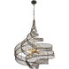 Flow 6 Light 26 inch Gold Pendant Ceiling Light in Matte Black/French Gold