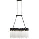 Matrix 6 Light 36.5 inch Matte Black and French Gold Linear Pendant Ceiling Light in Matte Black/French Gold