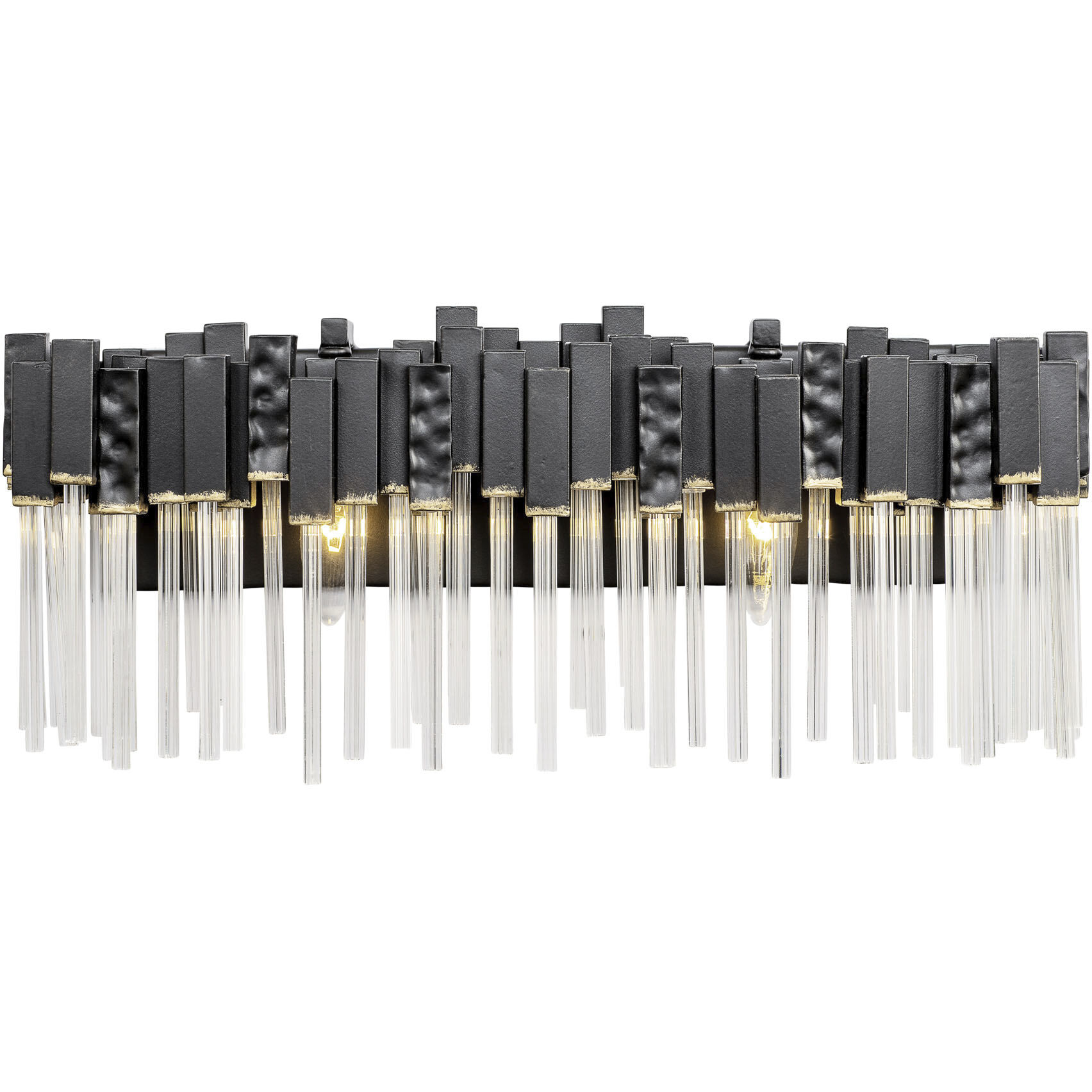 Matrix 2 Light 21 inch Matte Black and French Gold Bath Vanity Light Wall Light