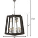 Lofty 9 Light 30 inch Faux Zebrawood and Steel Chandelier Ceiling Light in Steel/Zebrawood