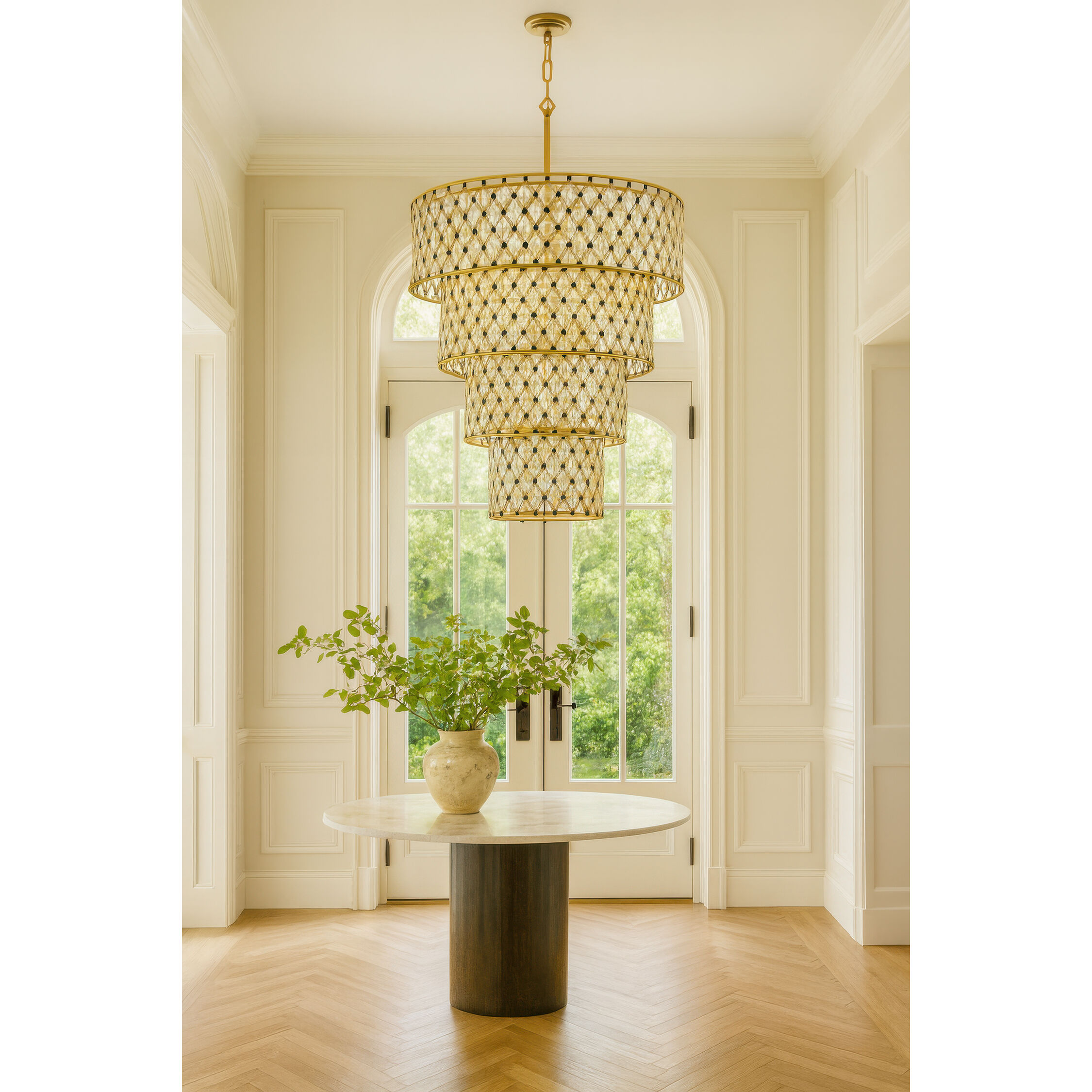 Windsor 21 Light 40 inch French Gold and Matte Black Chandelier Ceiling Light