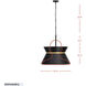 Mad Hatter 4 Light 24 inch Matte Black and French Gold Pendant Ceiling Light