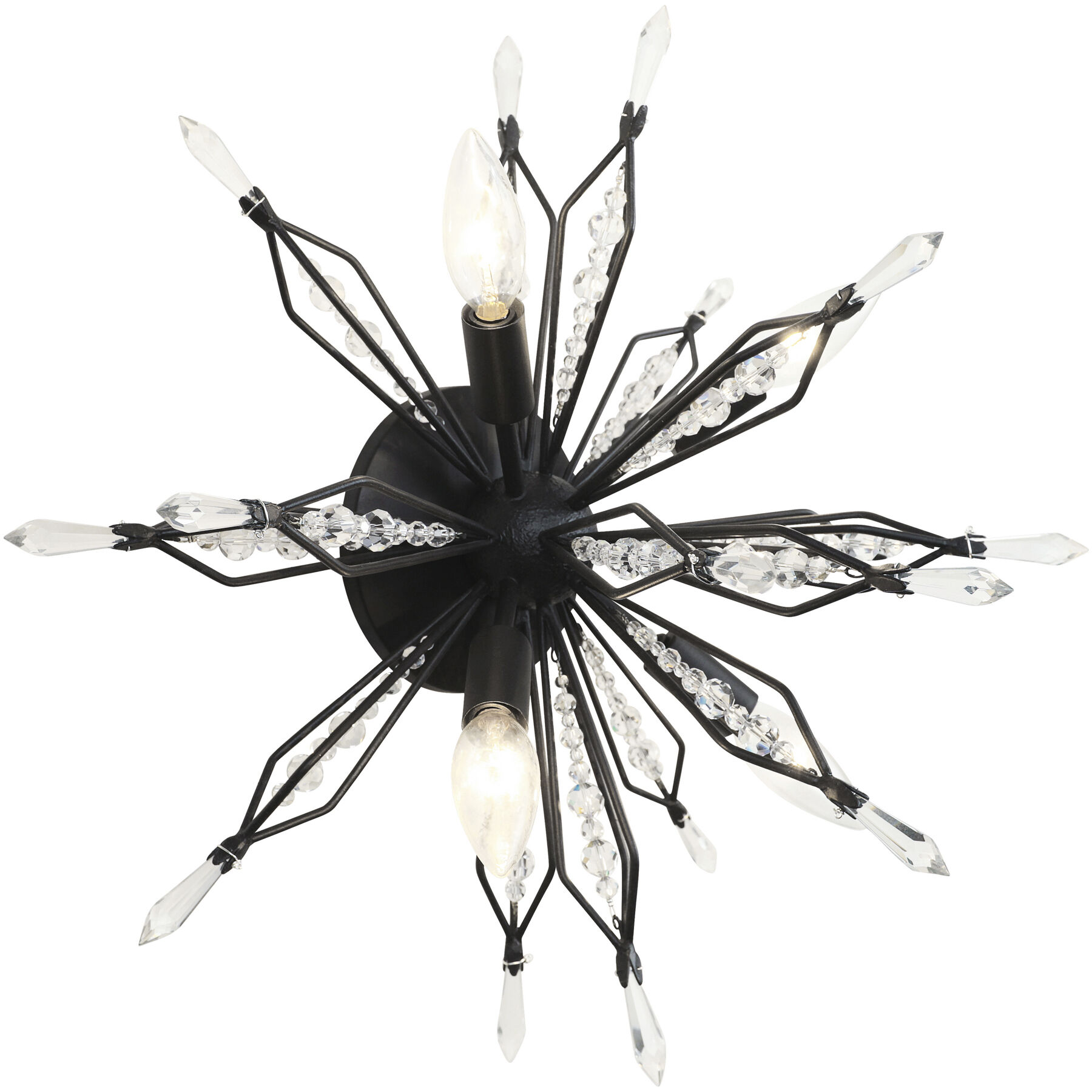 Orbital 4 Light 18.3 inch Carbon Semi-Flush Ceiling Light