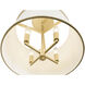 Coco 4 Light 16 inch Matte White/French Gold Semi-Flush Ceiling Light
