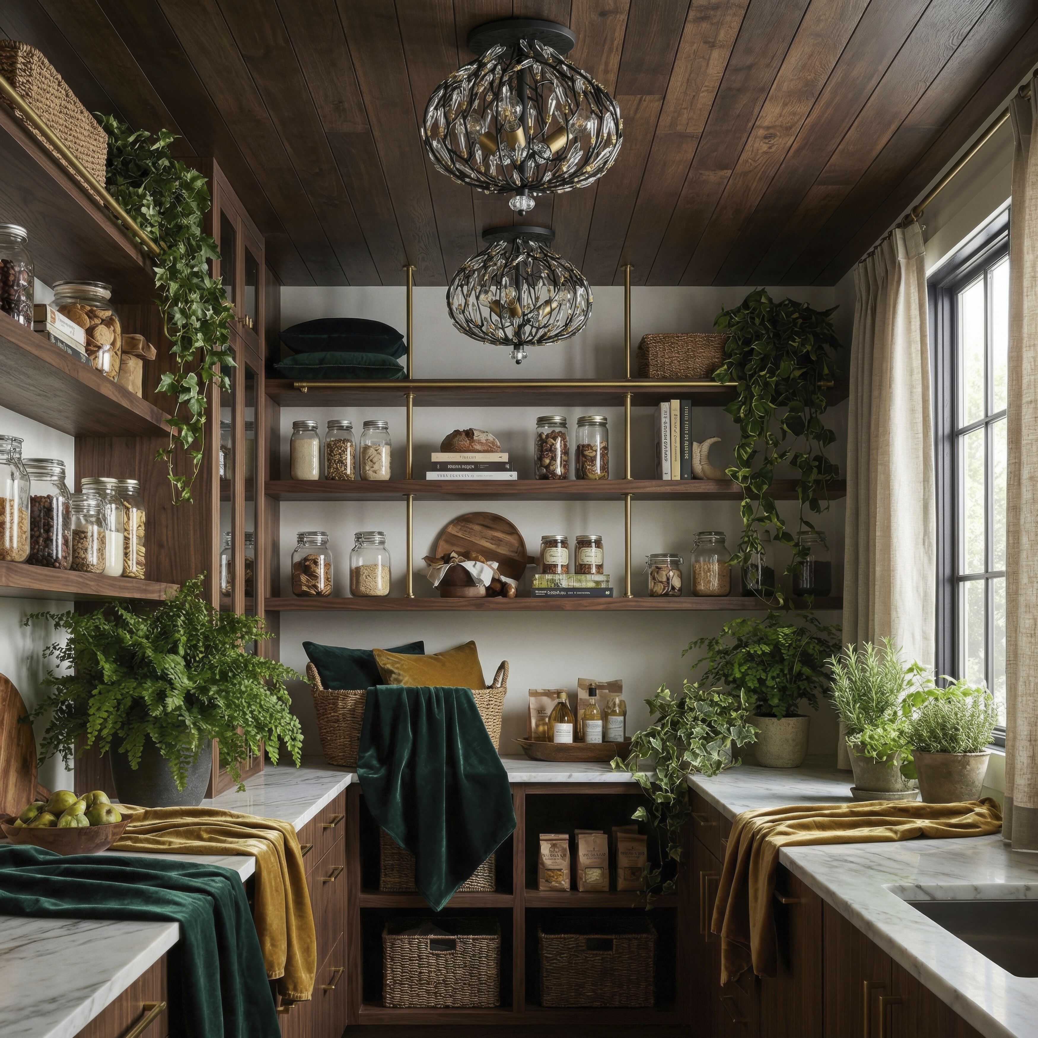 Bask 3 Light 18 inch Matte Black and French Gold Semi-Flush Ceiling Light in Matte Black/French Gold