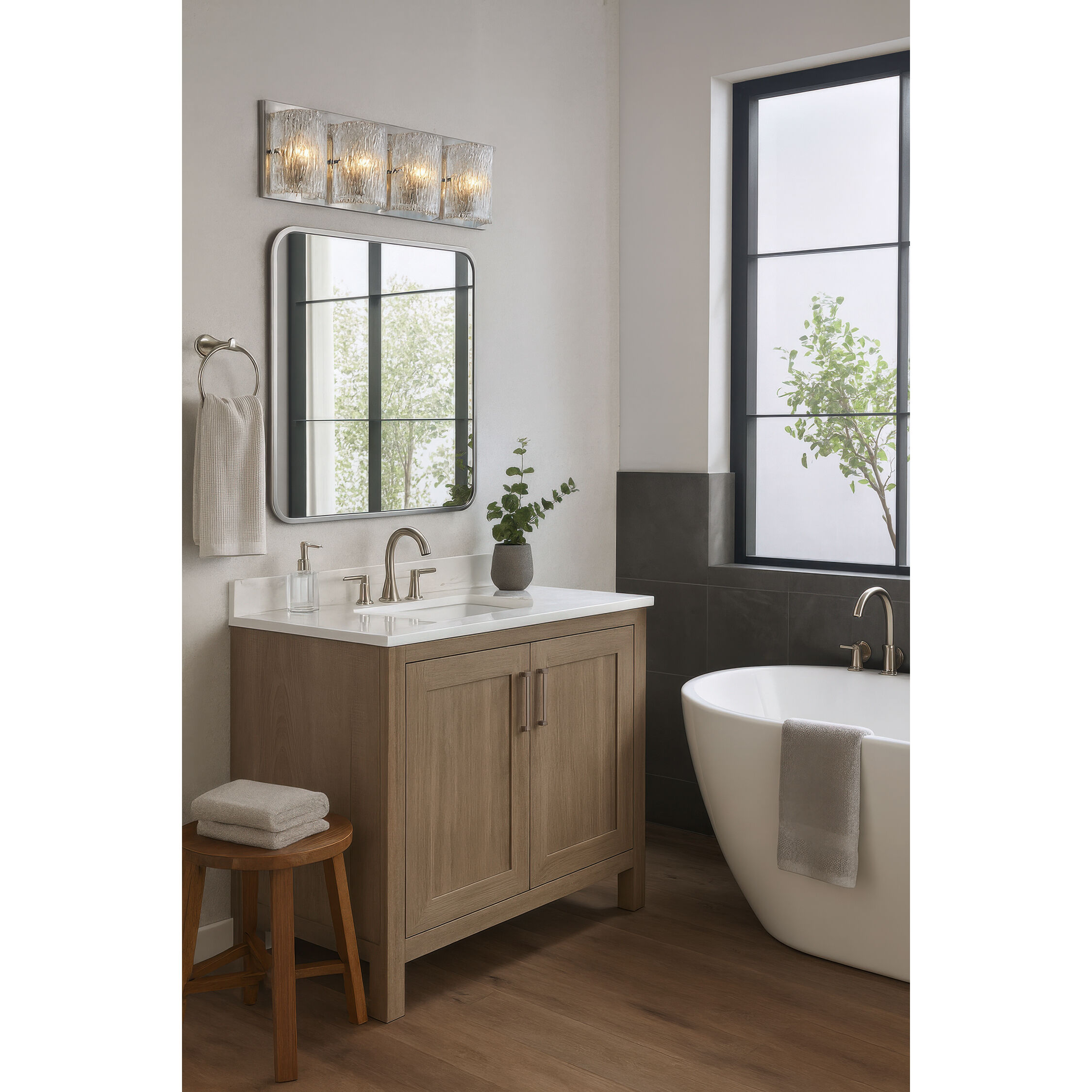 Morgan 4 Light 31 inch Brushed Nickel Bath Vanity Light Wall Light