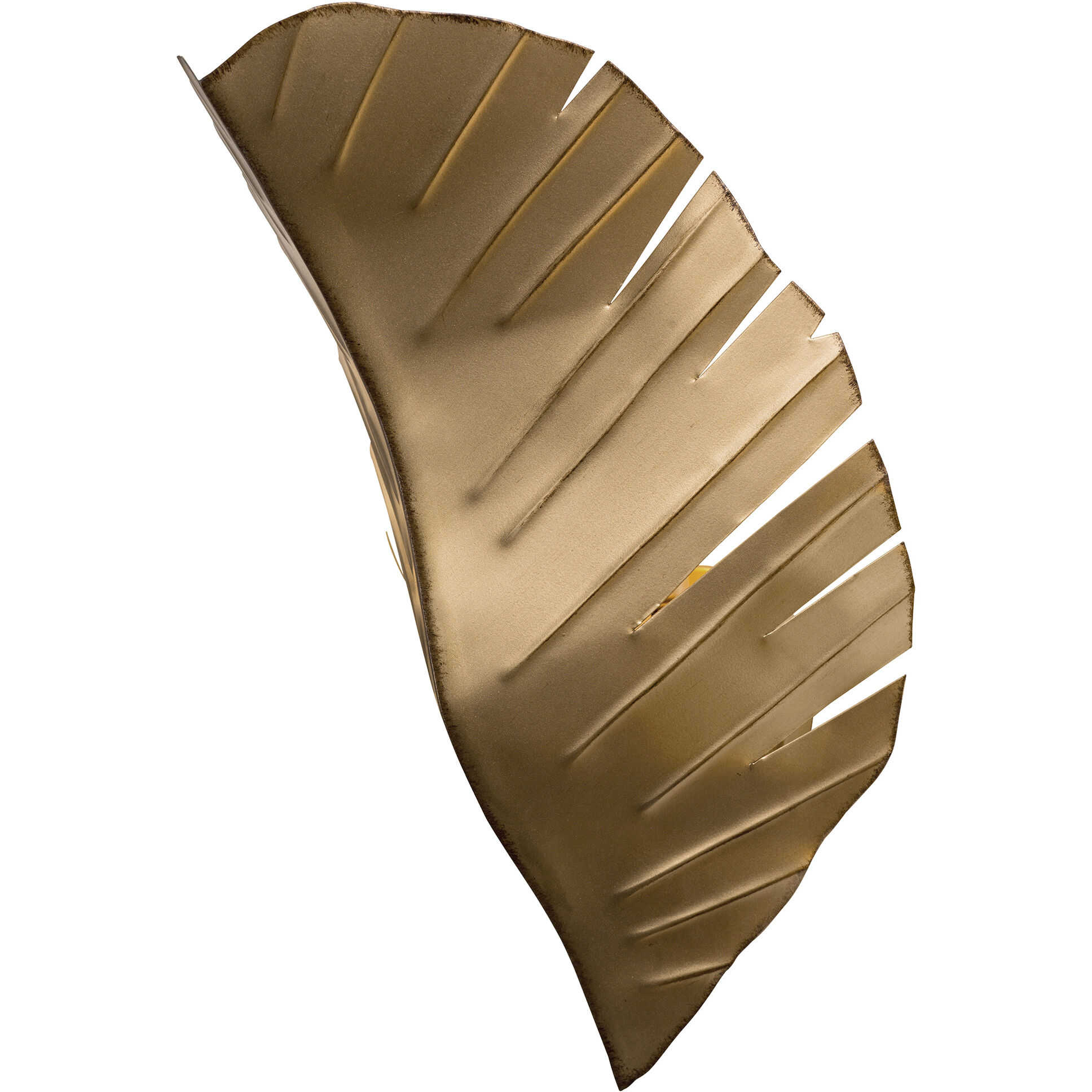 Banana Leaf 2 Light 12 inch Gold Wall Sconce Wall Light in Gold with Dark Edging