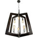 Lofty 6 Light 26 inch Steel Chandelier Ceiling Light in Steel/Zebrawood