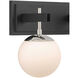 Allie 2 Light 16 inch Black/Polished Nickel Bath Vanity Light Wall Light