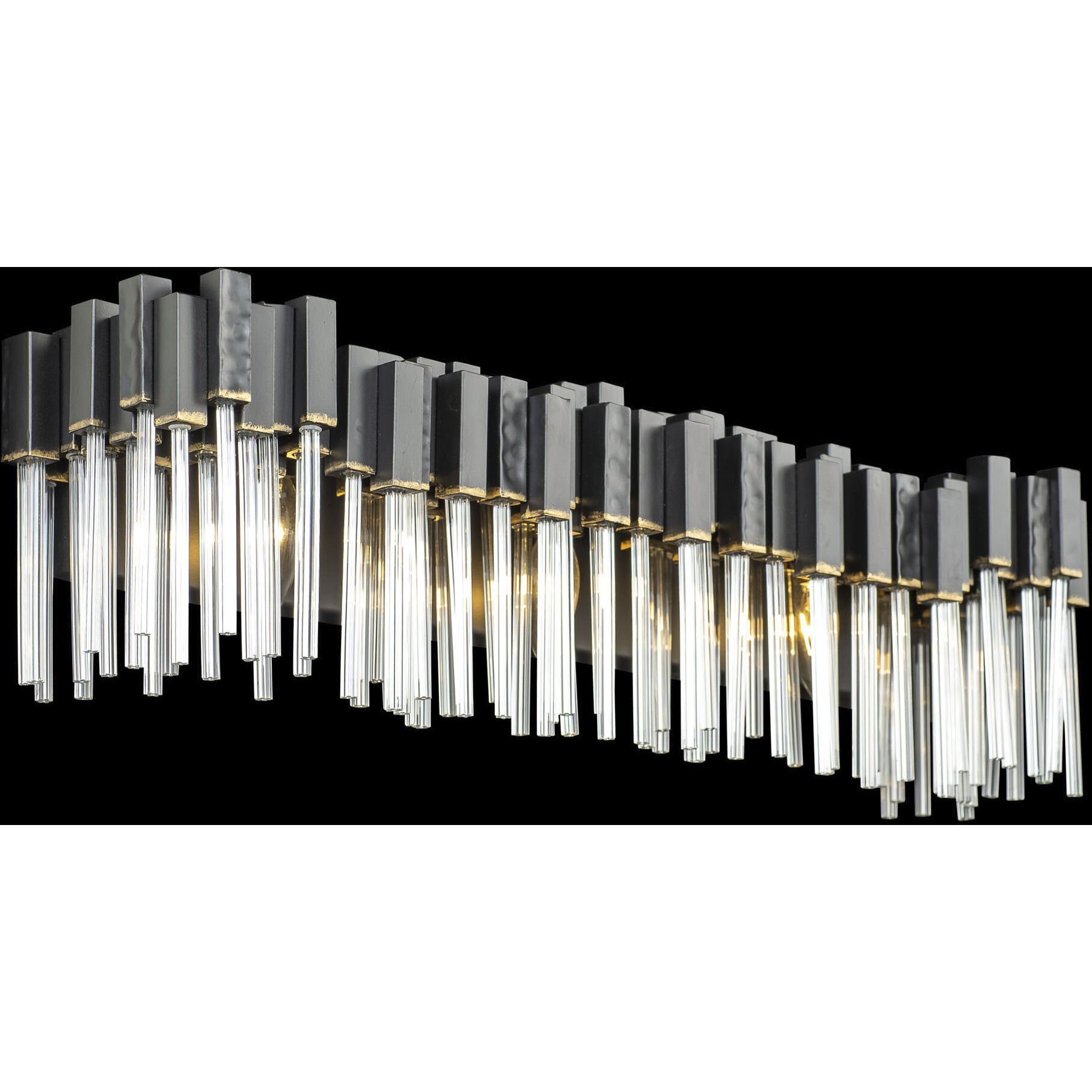 Matrix 3 Light 28 inch Matte Black and French Gold Bath Vanity Light Wall Light