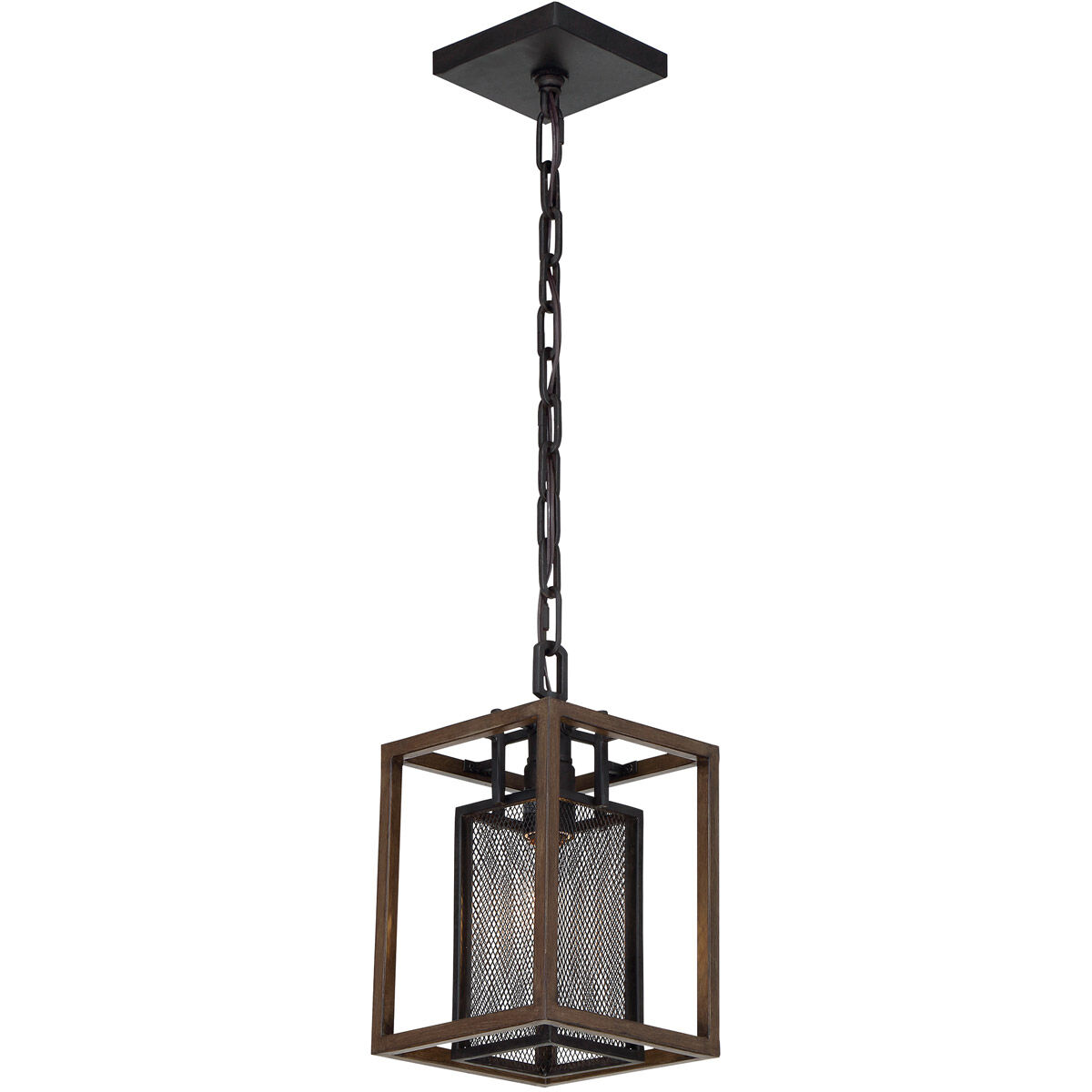 Rio Lobo 1 Light 6 inch Dark Oak with Black Mini Pendant Ceiling Light
