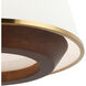Desert Flyer 3 Light 16 inch Satin Brass with Medium Walnut Pendant Ceiling Light, Semi-Flush Convertible