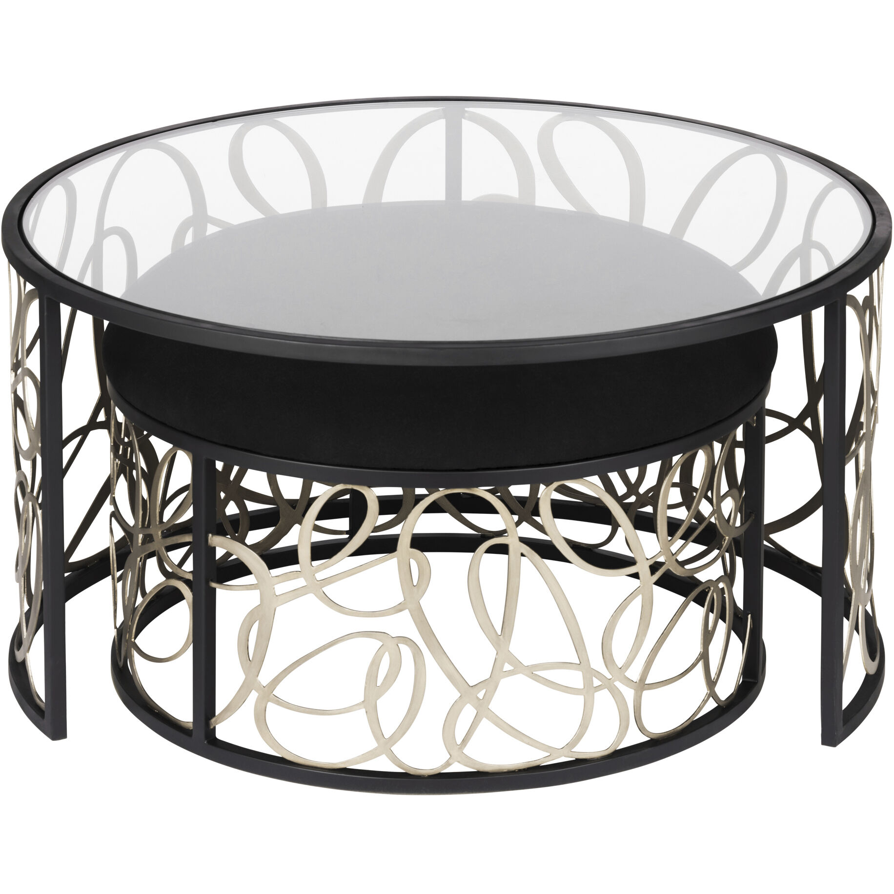 Scribble 32 inch Matte Black with Artifact Coffee Table