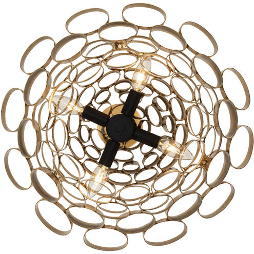 Totally Tubular 4 Light 19 inch Antique Gold and Carbon Black Pendant Ceiling Light
