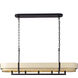 Blonde Moment 5 Light 46.25 inch Matte Black and Honey with Medium Oak Linear Pendant Ceiling Light