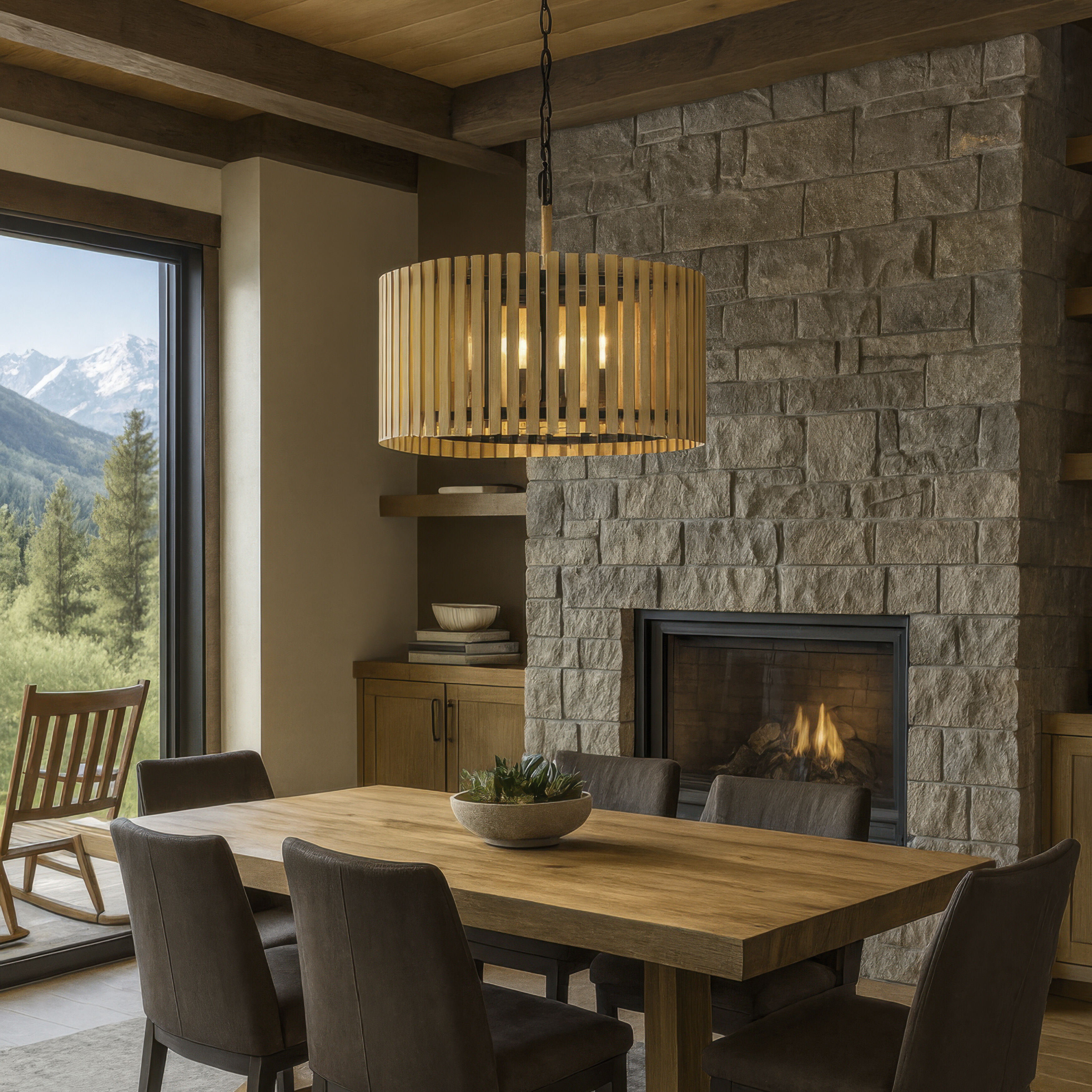 Suratto 8 Light 30 inch Matte Black and Honey Blonde Pendant Ceiling Light in Matte Black/Honey Blonde