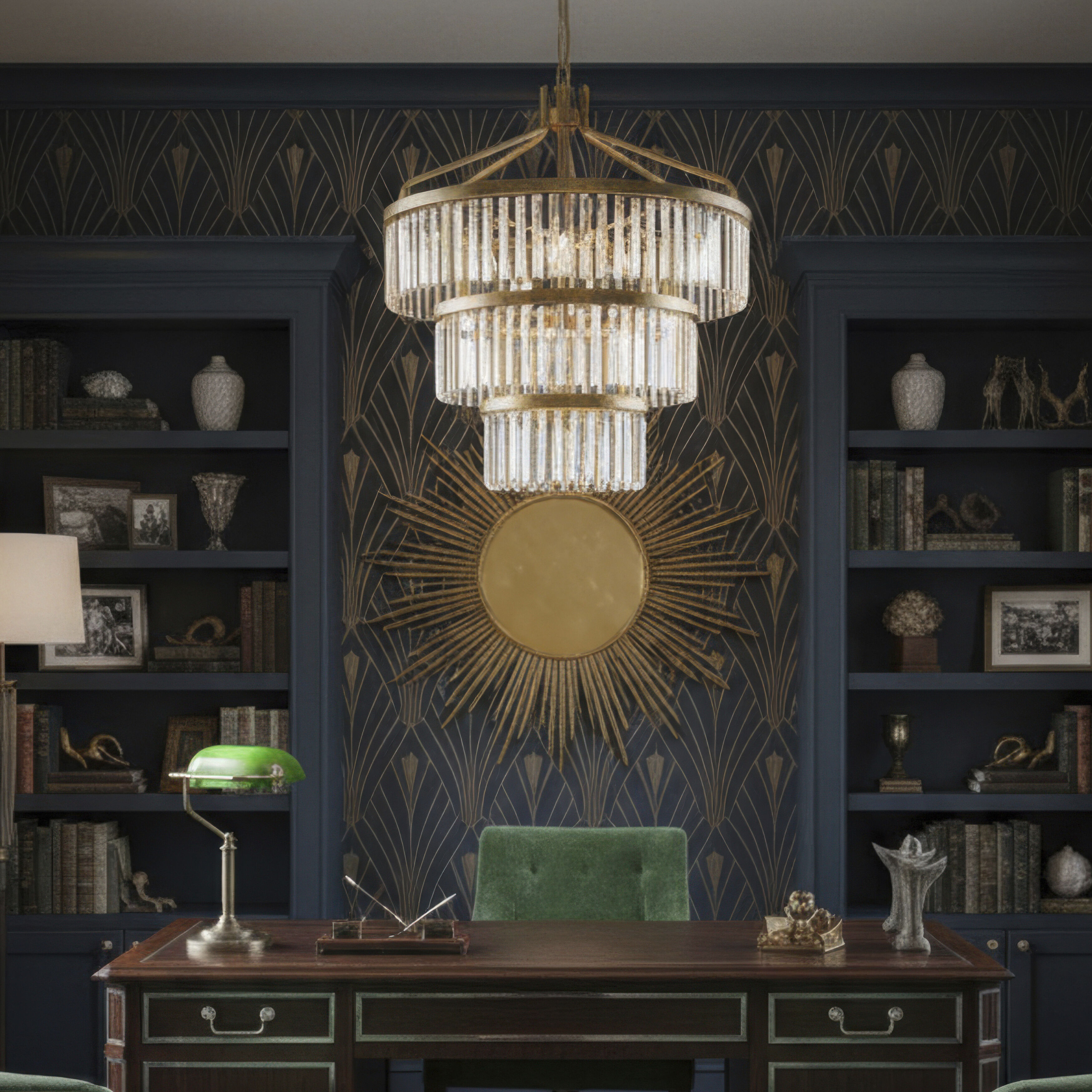 Social Club 15 Light 28 inch Havana Gold Pendant Ceiling Light