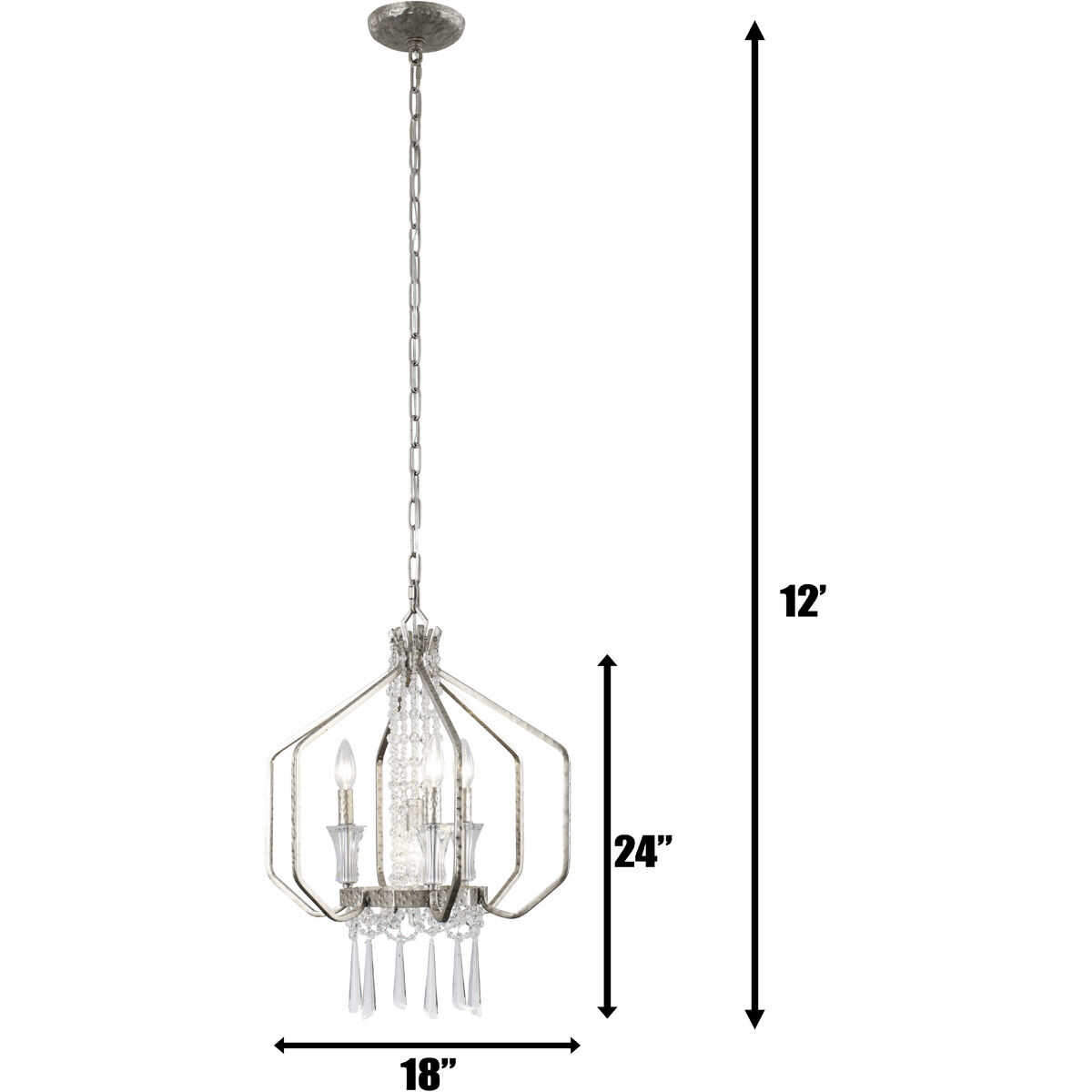 Barcelona 4 Light 18 inch Transcend Silver and Clear Pendant Ceiling Light