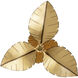 Banana Leaf 3 Light 24 inch Gold Semi-Flush Ceiling Light