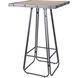 Nell 28 inch Gunmetal Gray and Rustic Light Wood Pub Table