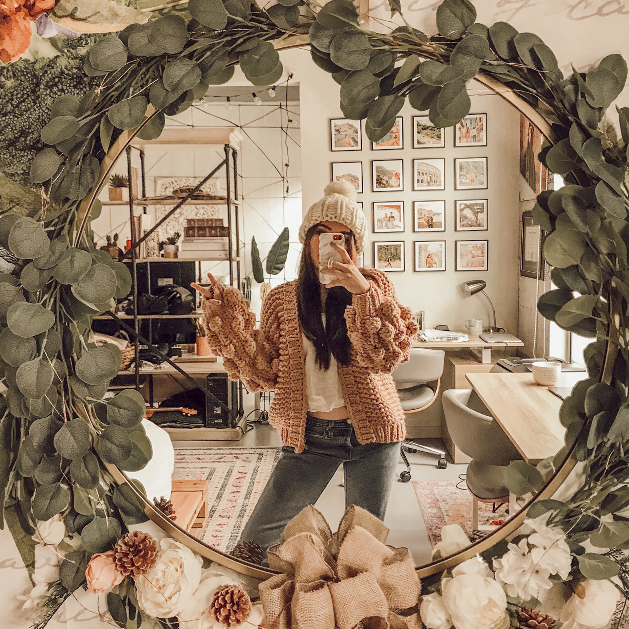 Stopwatch 33.25 X 30 inch Gold Accent Mirror, Varaluz Casa