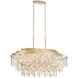 Kalani 9 Light 42 inch French Gold Linear Pendant Ceiling Light, Smithsonian Collaboration