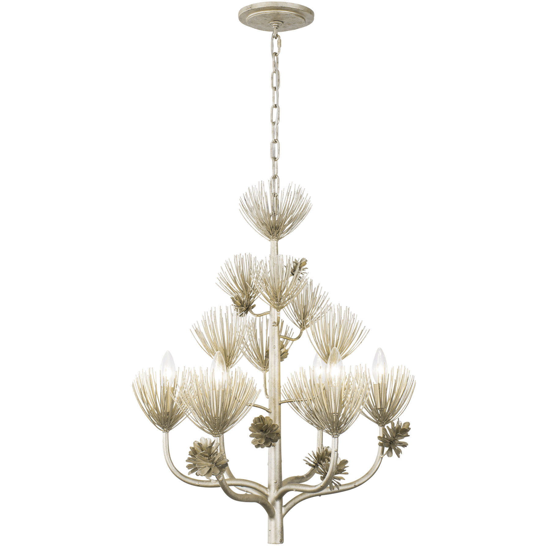 Pinion 6 Light 24 inch Zen Gold Chandelier Ceiling Light