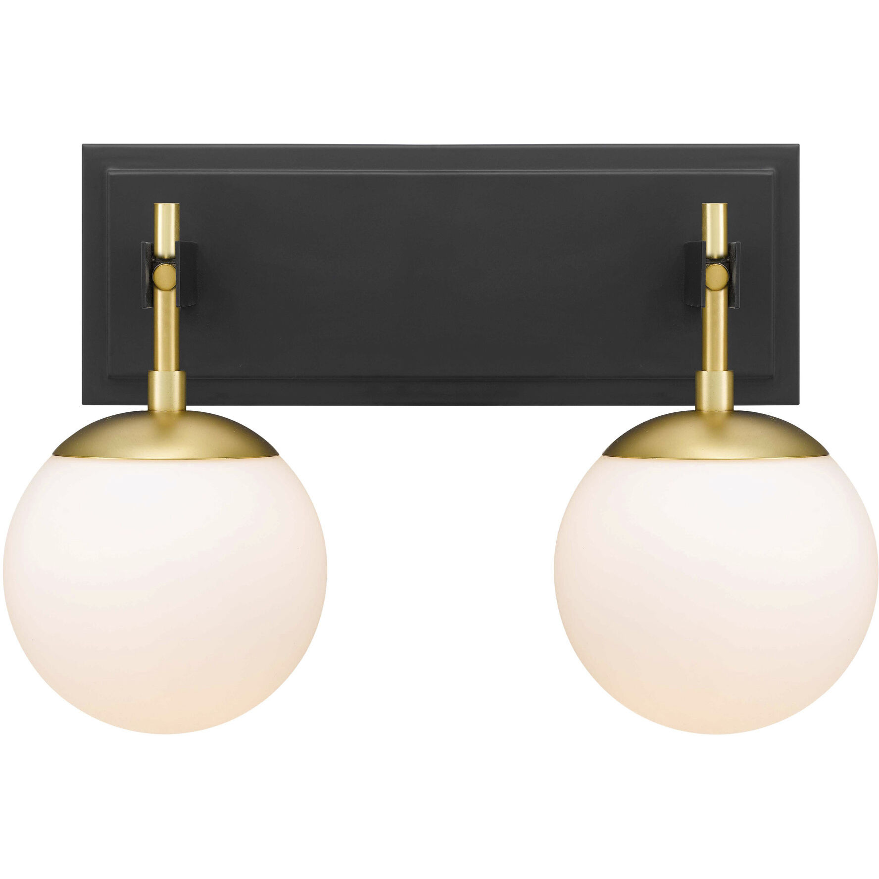 Allie 2 Light 16.25 inch Black/Satin Brass Bath Vanity Light Wall Light