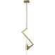 Down the Wrong Path 1 Light 12.26 inch Brass Kisser Mini Pendant Ceiling Light