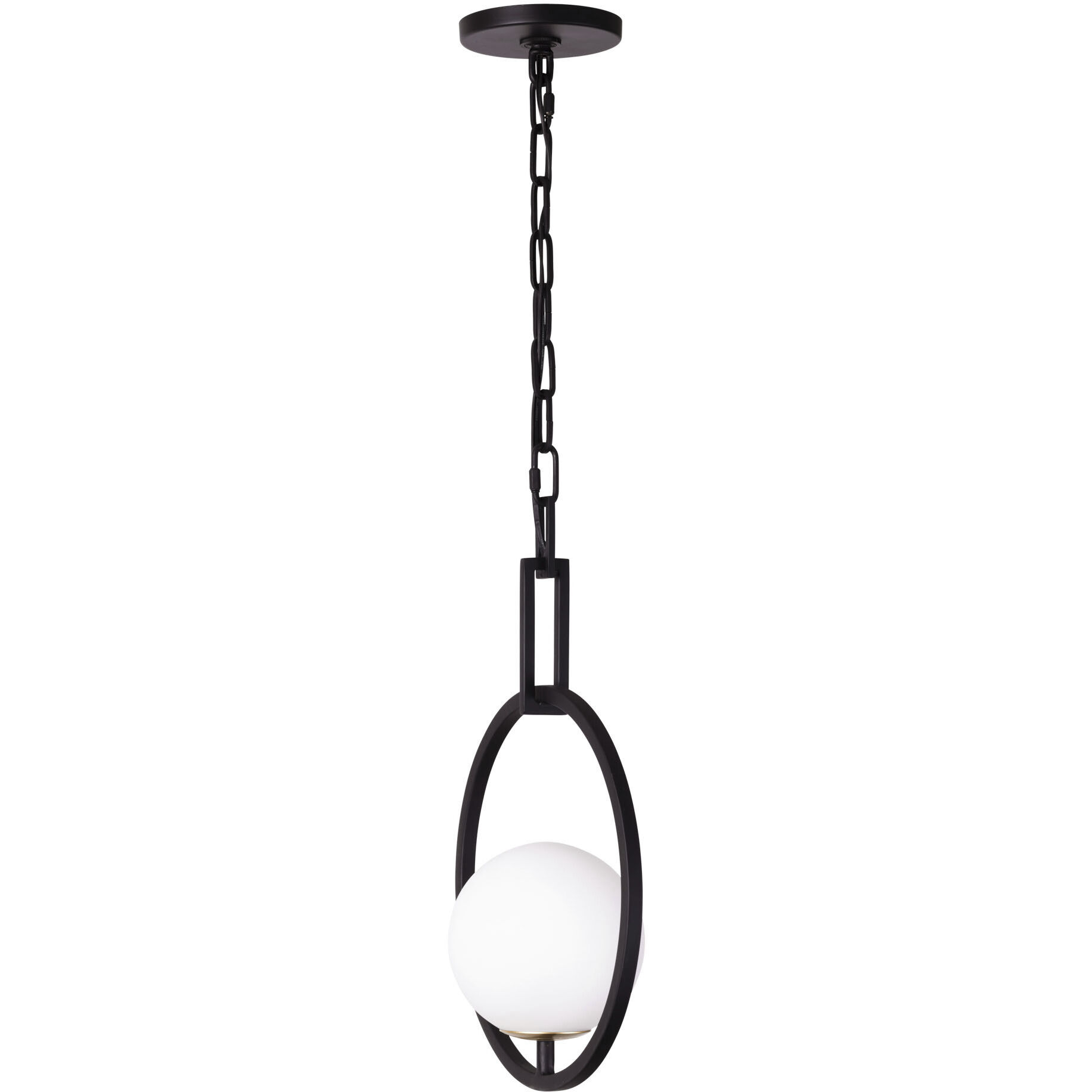 Stopwatch 1 Light 12 inch Matte Black and French Gold Pendant Ceiling Light
