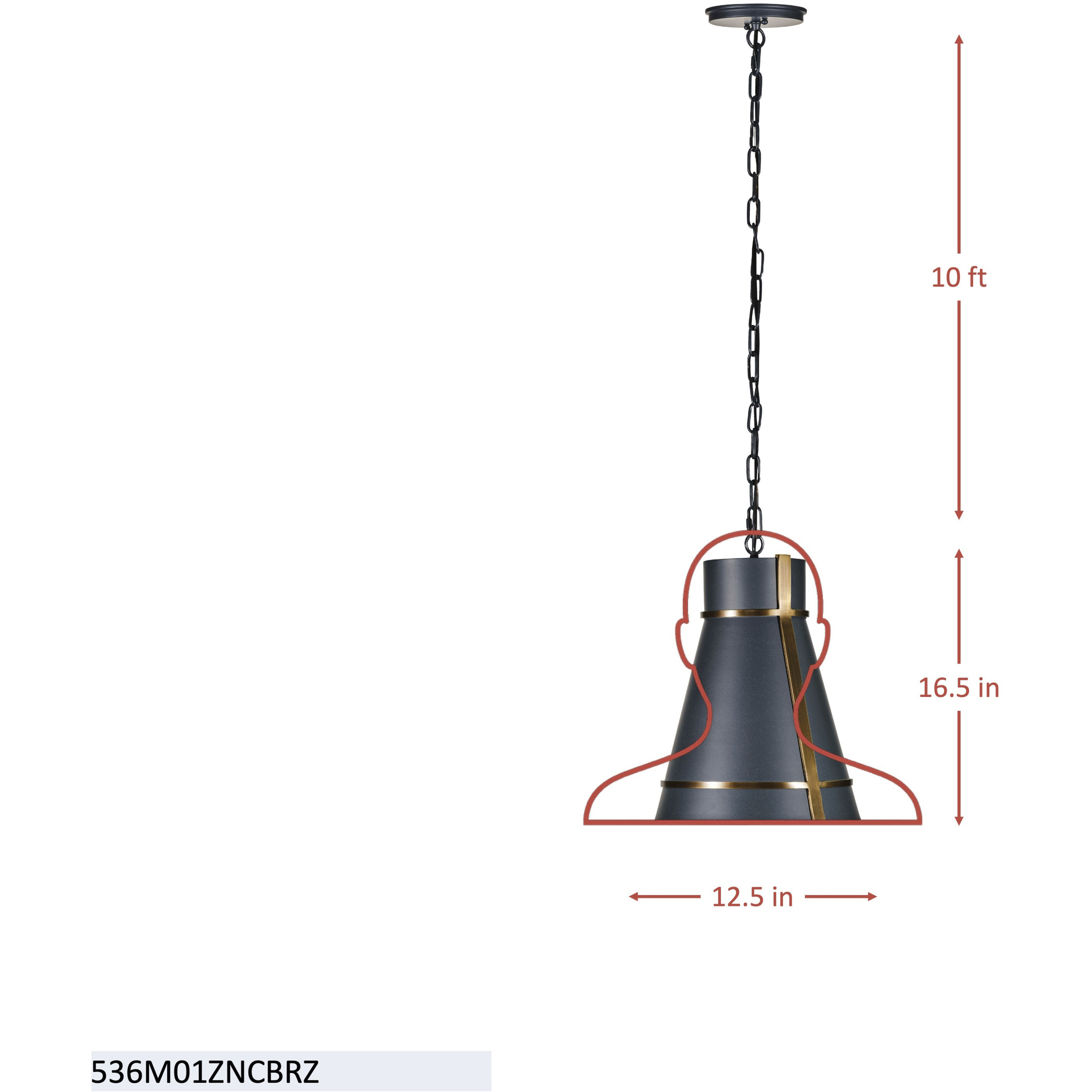 Brasserie 1 Light 12.5 inch Blackened Zinc and Heritage Bronze Mini Pendant Ceiling Light