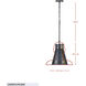 Brasserie 1 Light 12.5 inch Blackened Zinc and Heritage Bronze Mini Pendant Ceiling Light