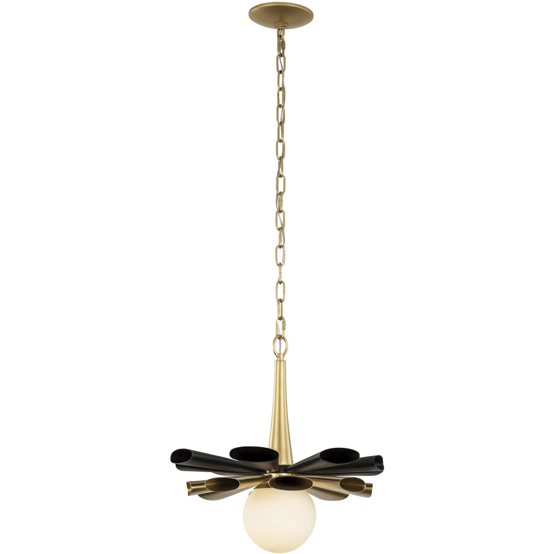 Daphne 1 Light 18.5 inch Matte Black with French Gold Pendant Ceiling Light