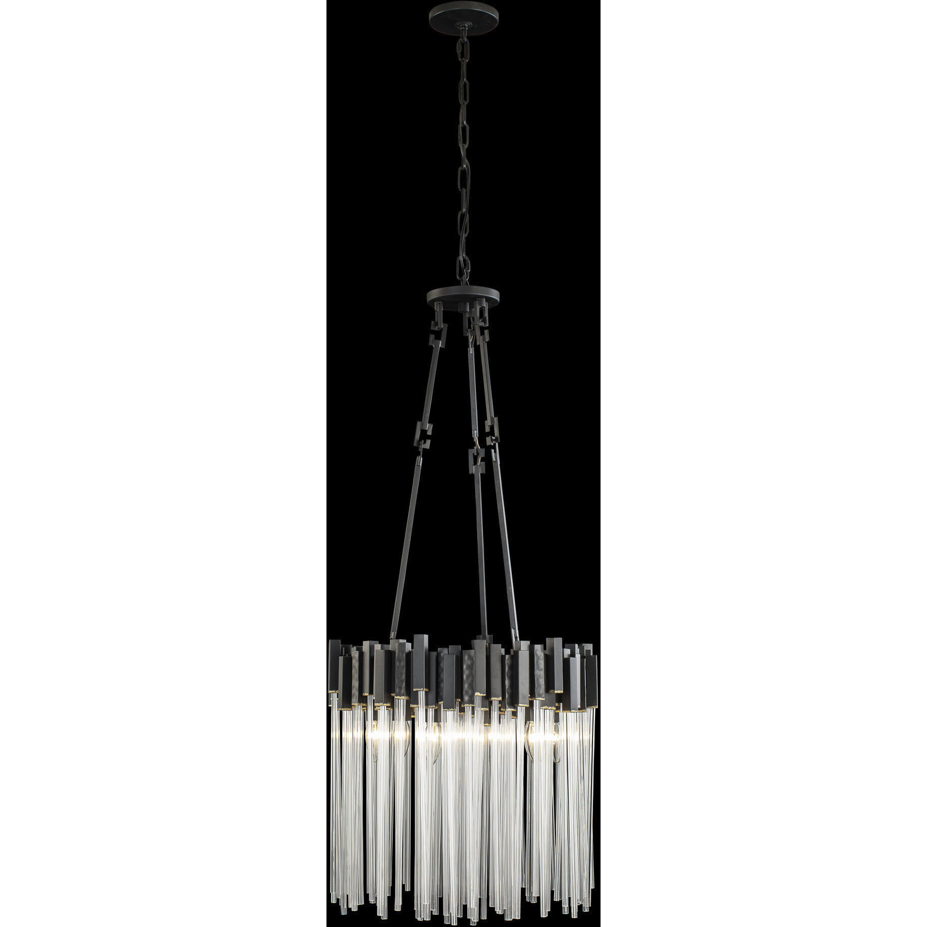 Matrix 6 Light 18.5 inch Matte Black and French Gold Pendant Ceiling Light
