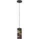 Flow 1 Light 4 inch Matte Black and French Gold Mini Pendant Ceiling Light in Matte Black/French Gold