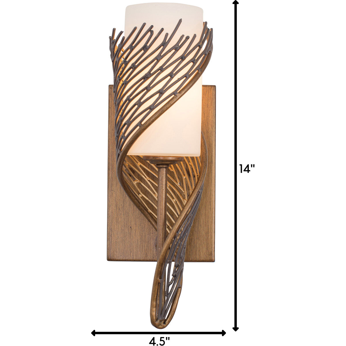 Flow Wall Sconce Wall Light in Hammered Ore, Left