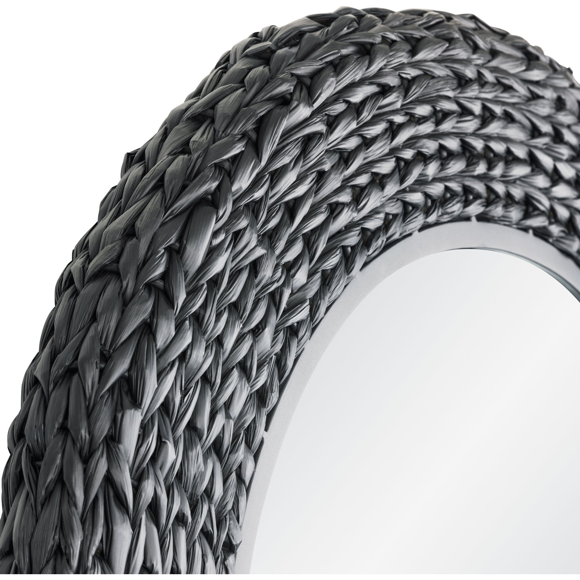 Athena 30.25 X 30.25 inch Matte Black with Black Seagrass Wall Mirror