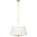 Coco 6 Light 24 inch Matte White/French Gold Pendant Ceiling Light