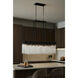 Matrix 6 Light 36.5 inch Matte Black and French Gold Linear Pendant Ceiling Light in Matte Black/French Gold