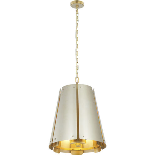 Peep Show 6 Light 16 inch Sunwashed Silver and Brushed Sienna Foyer Light Ceiling Light