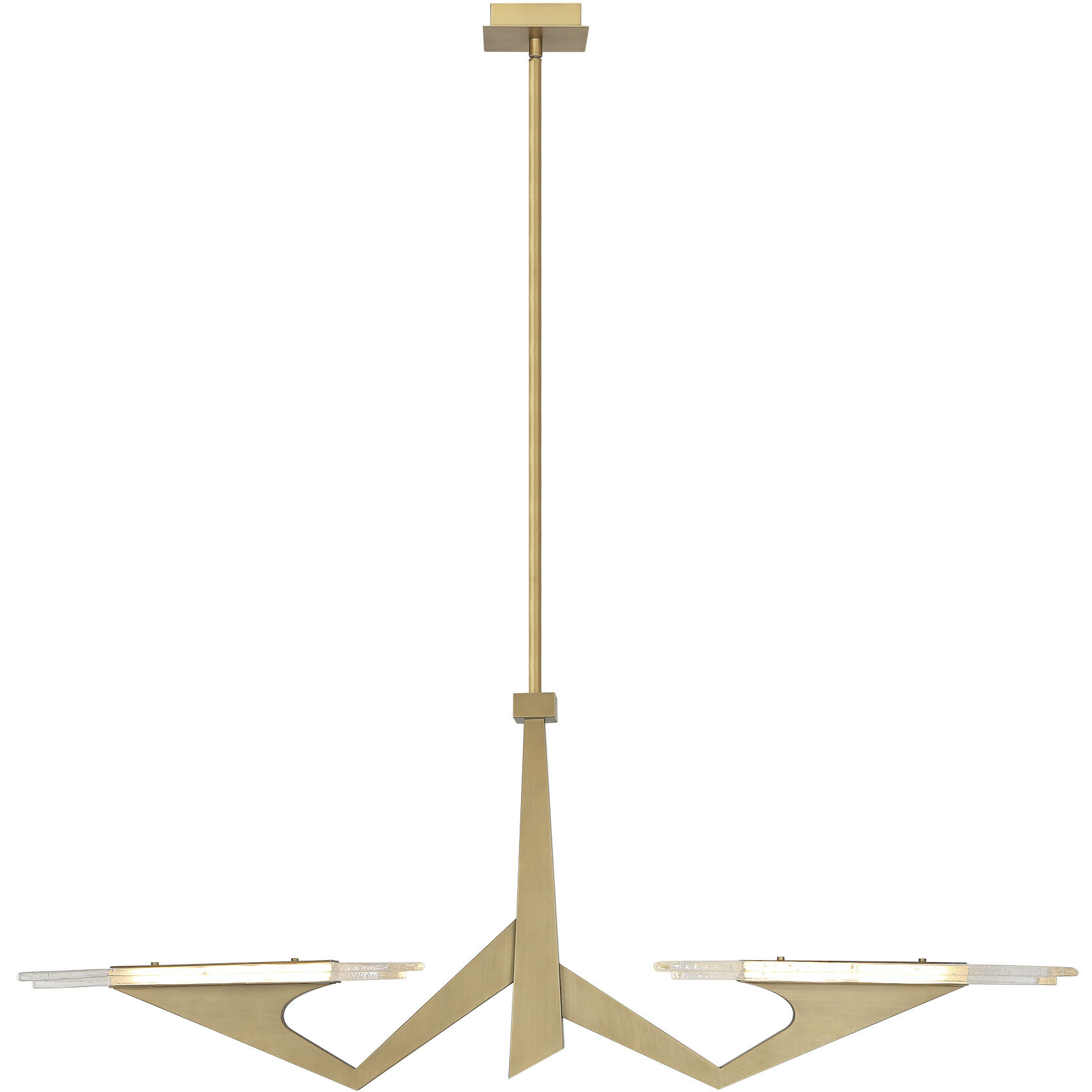 Down the Wrong Path 2 Light 47 inch Brass Kisser Linear Pendant Ceiling Light