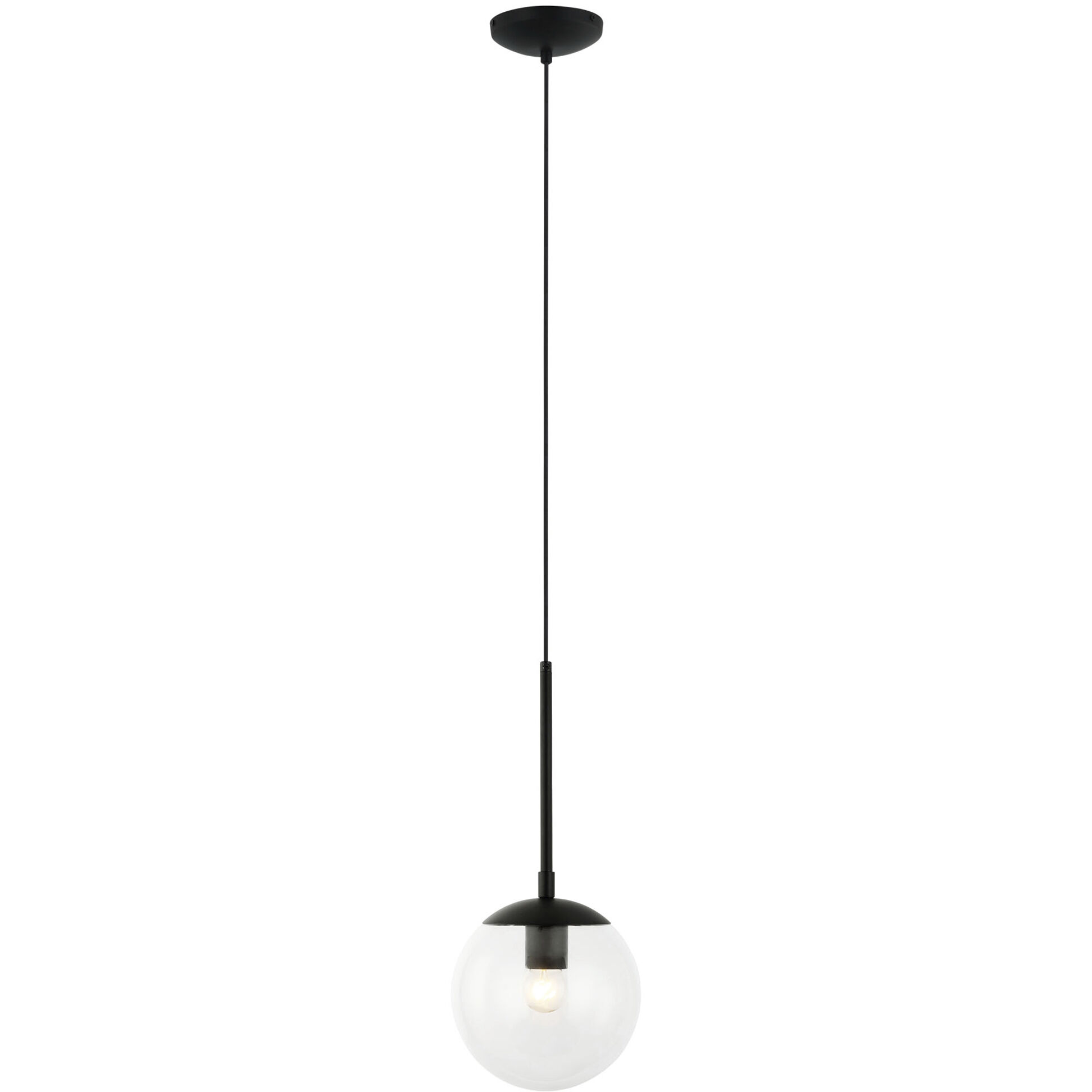 Mid-Century 1 Light 7 inch Black Mini Pendant Ceiling Light