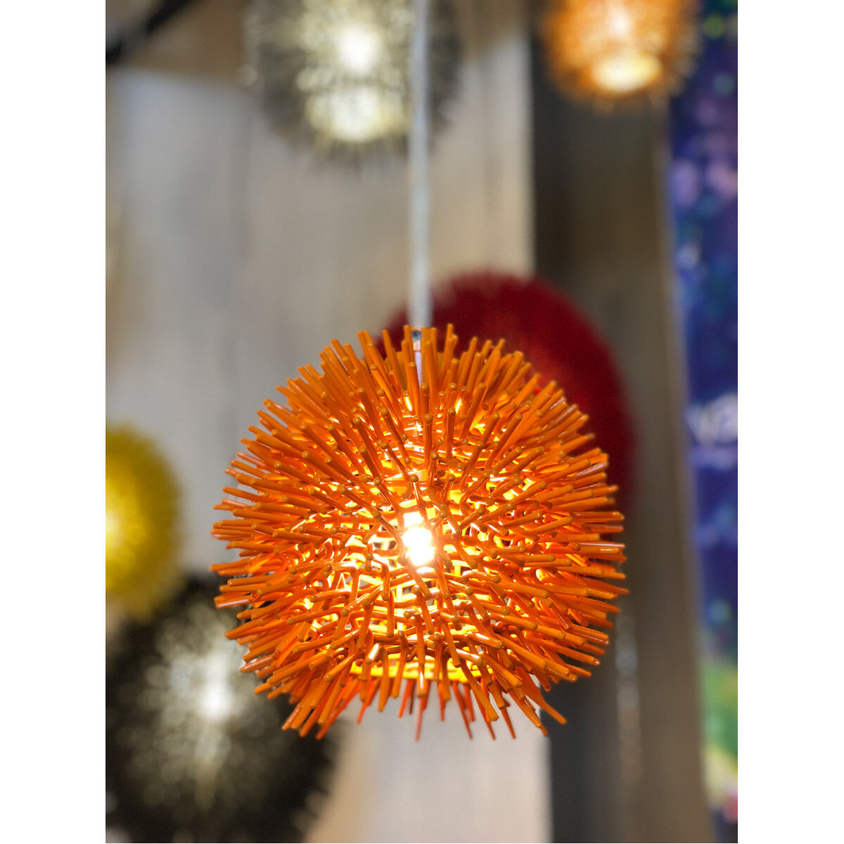 Urchin 1 Light 9 inch Electric Pumpkin Mini Pendant Ceiling Light
