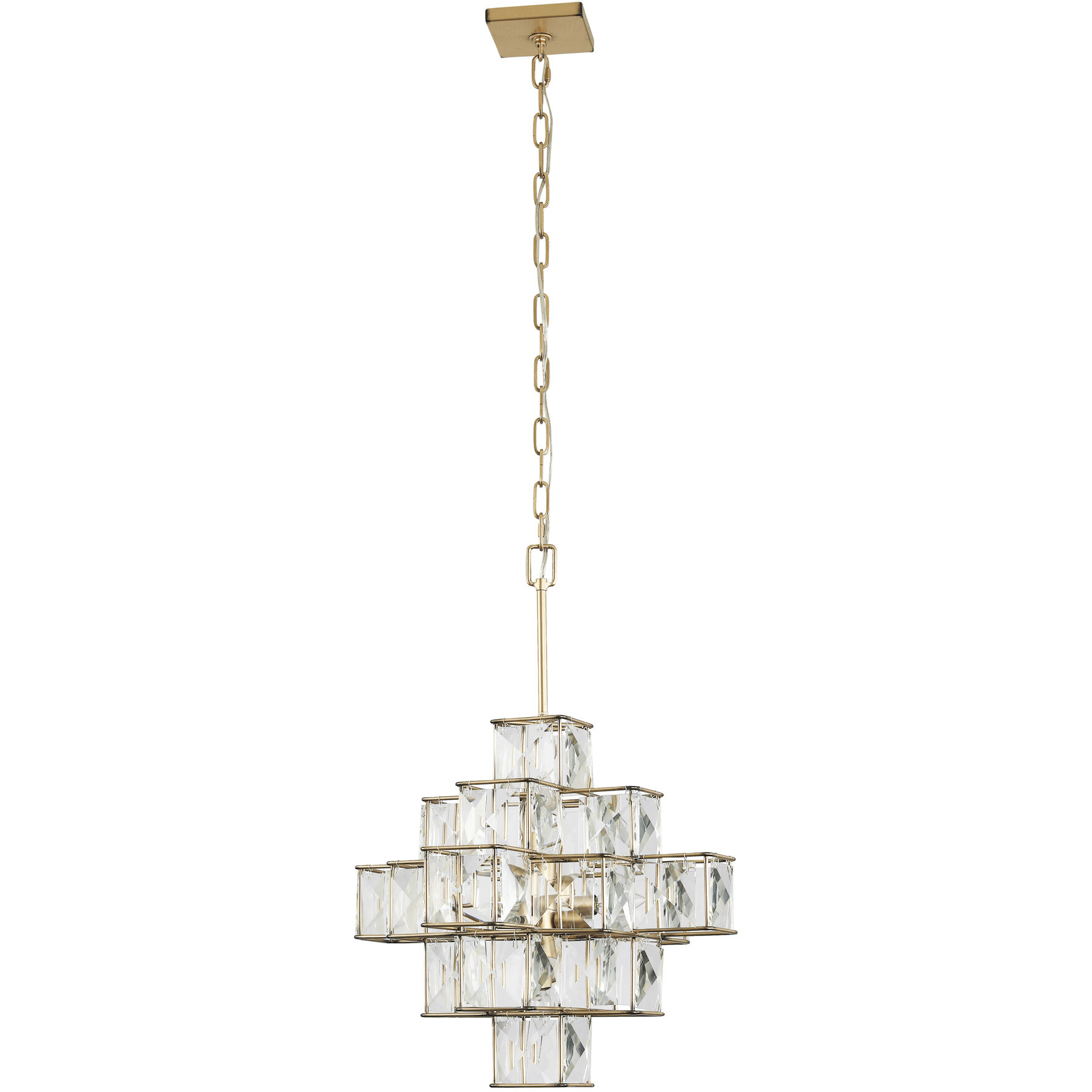 Cubic 6 Light 18.5 inch Calypso Gold Pendant Ceiling Light