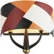 Patchwork 2 Light 12 inch Black with Satin Brass with Patchwork Wall Sconce Wall Light