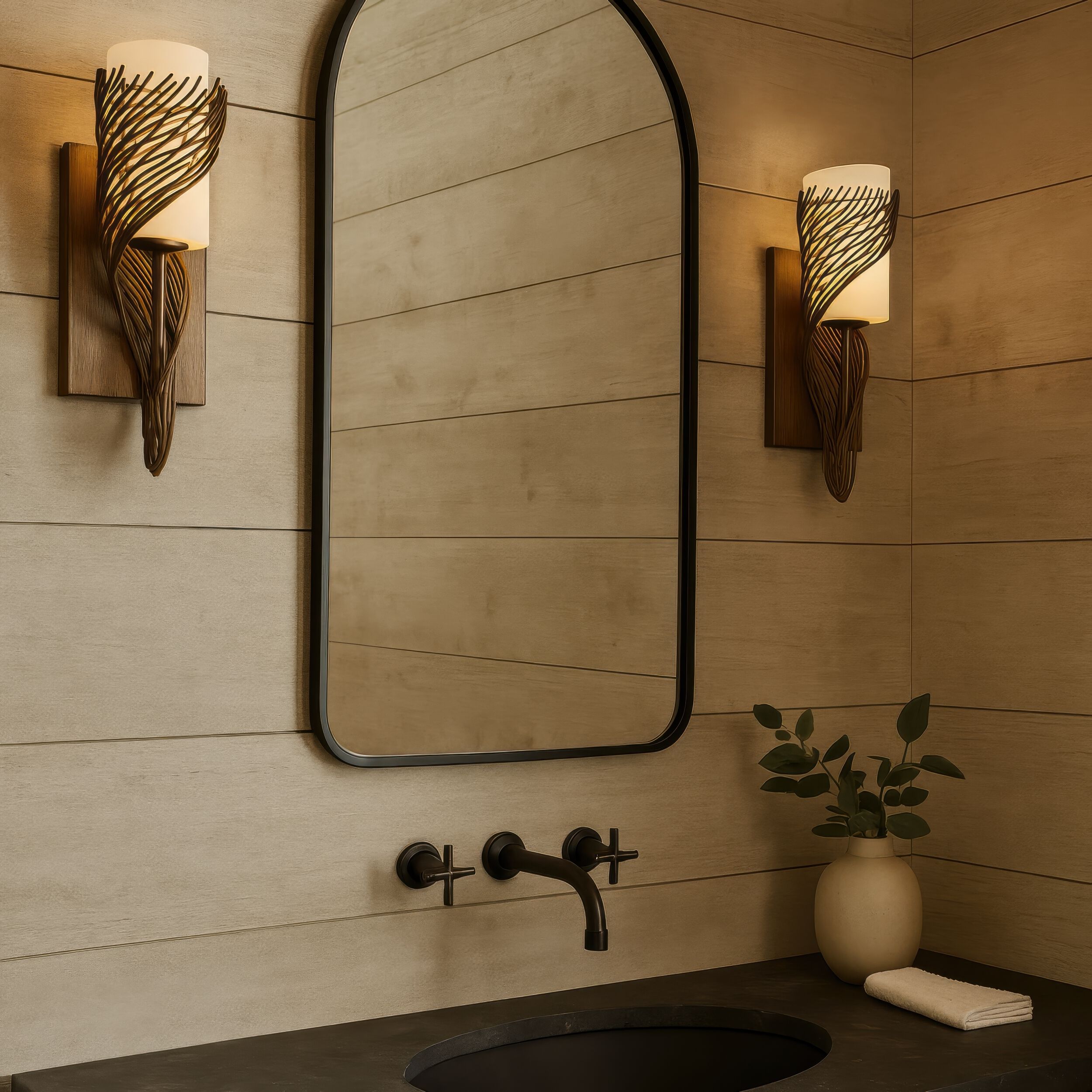 Flow 1 Light 4.5 inch Hammered Ore Left Sconce Wall Light