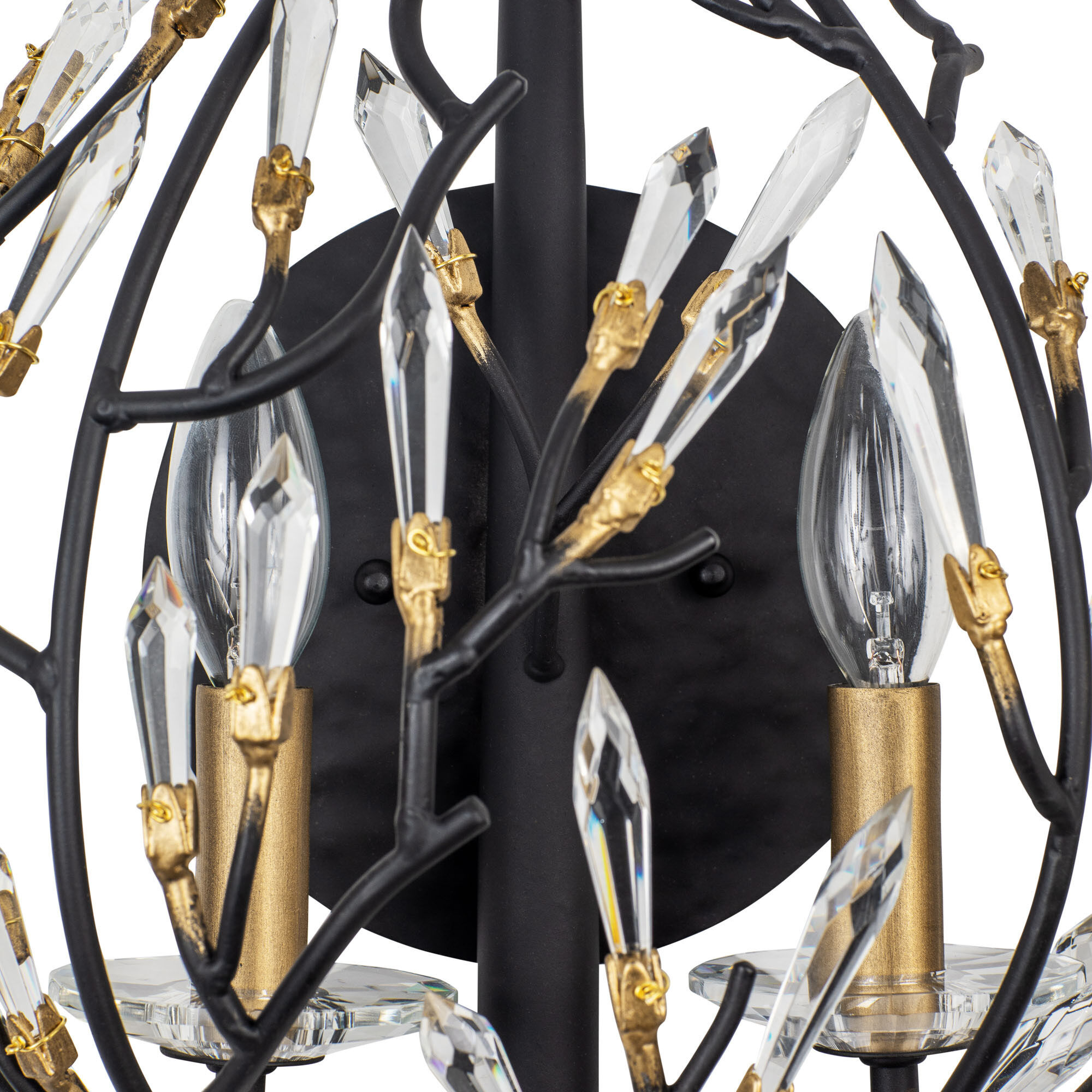 Bask 2 Light 12 inch Matte Black and French Gold Wall Sconce Wall Light